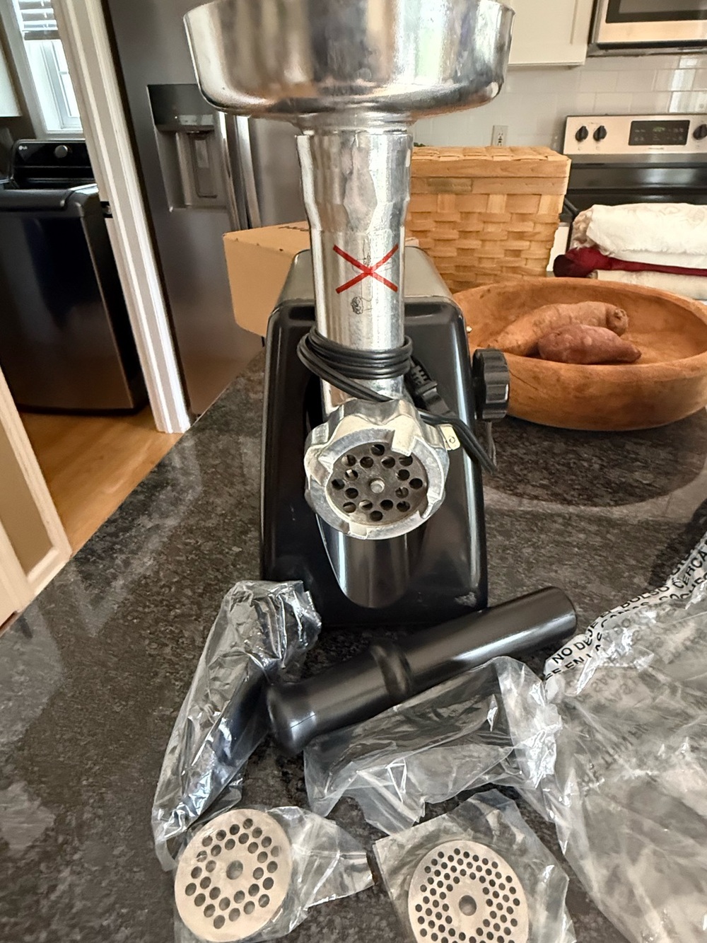 Waring Pro Professional Meat Grinder w attachments Model No. MG100AL stainless
